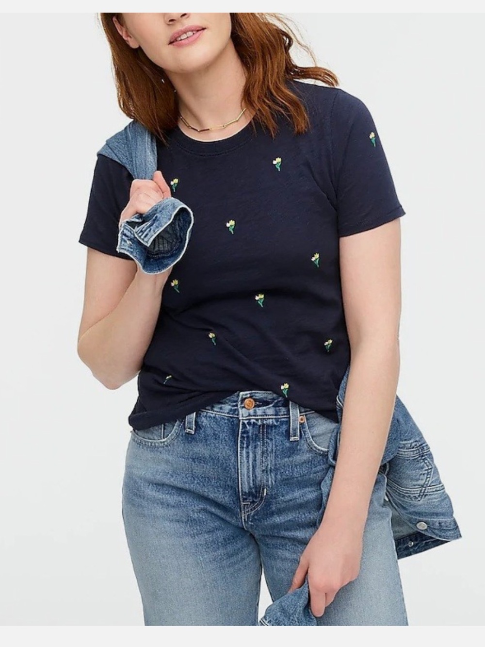 J. Crew Tulip Embroidered T-Shirt
